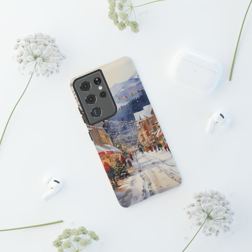 Bustling Victorian Christmas Market - Impact Resistant Phone Case